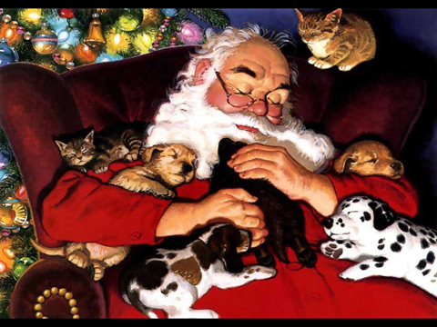 Дядо Коледа с животинки