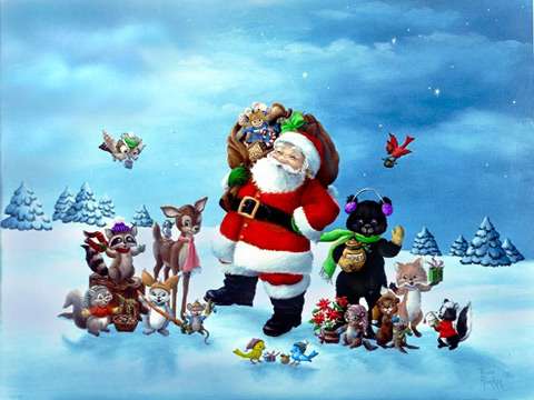 Дядо Коледа и животинки